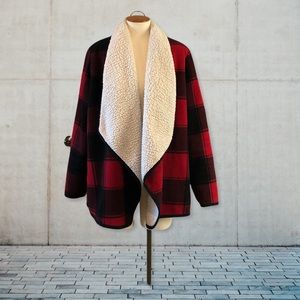 Sonoma Black and Red Wool lined coat
